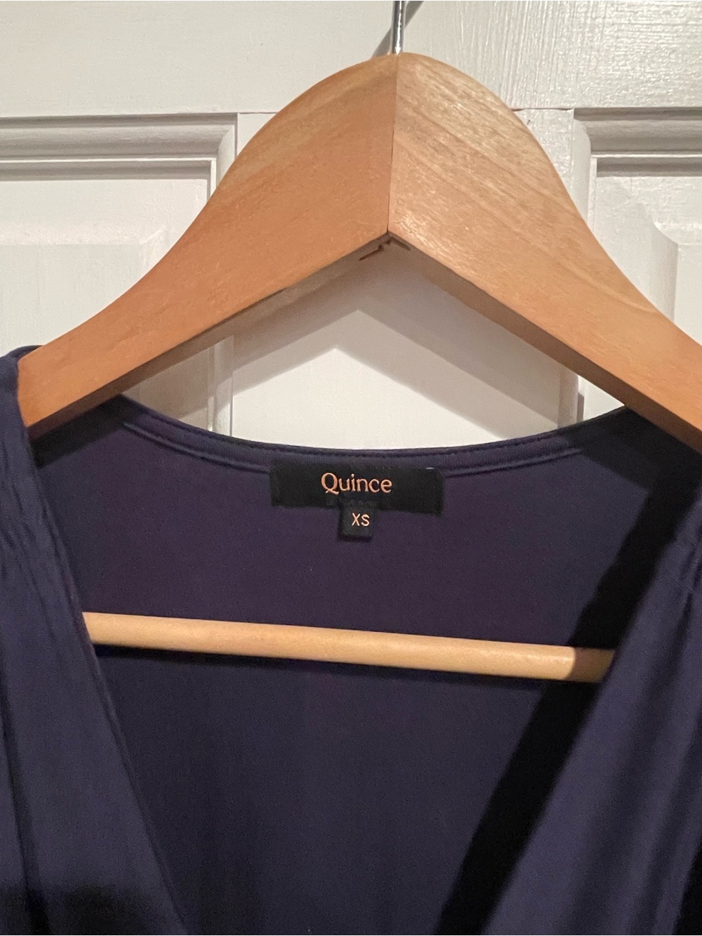 Quince Navy Long-Sleeve V-Neck Maxi Dress XS - Picture 3 of 7